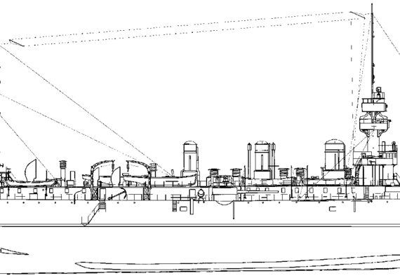 Корабль NMF Dupuy de Lome [Armoured Cruiser] (1906) - чертежи, габариты, рисунки